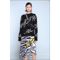 LADIES RUFFLED ZEBRA MIDI SKIRT